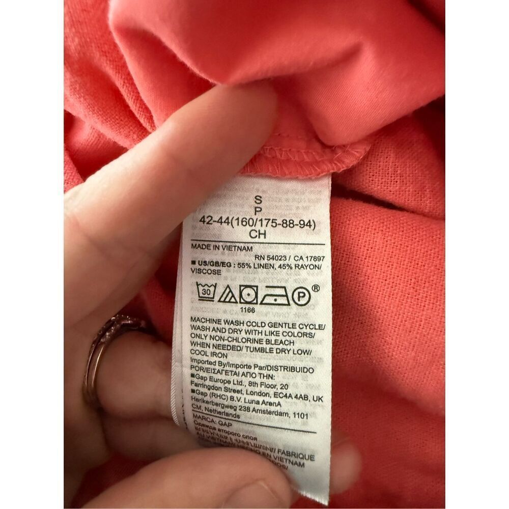 Gap Linen Drawstring Elastic Waist Shorts Coral S… - image 5